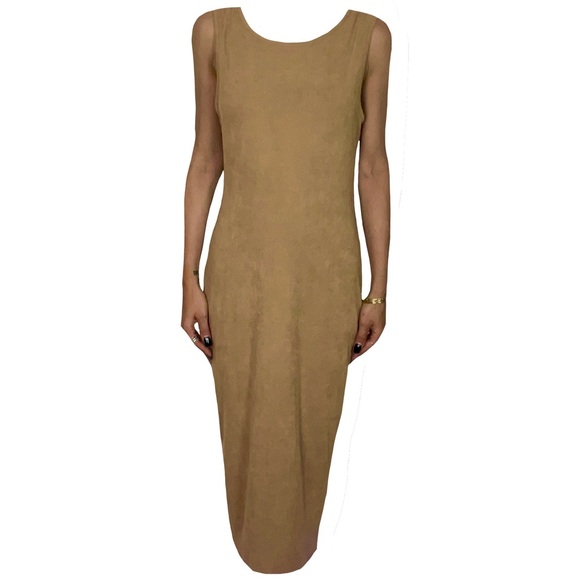KTOO Backless Stretch Maxi Dress Small Tan - Picture 2 of 2